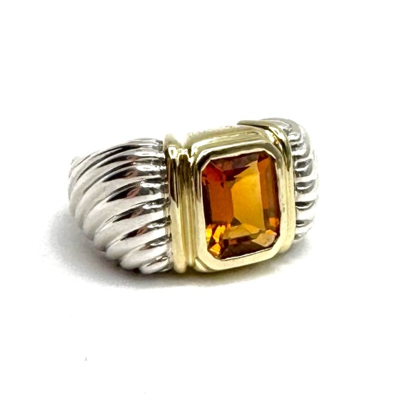 David Yurman Renaissance Ring With Citrine And Gold - Picture 2 of 6